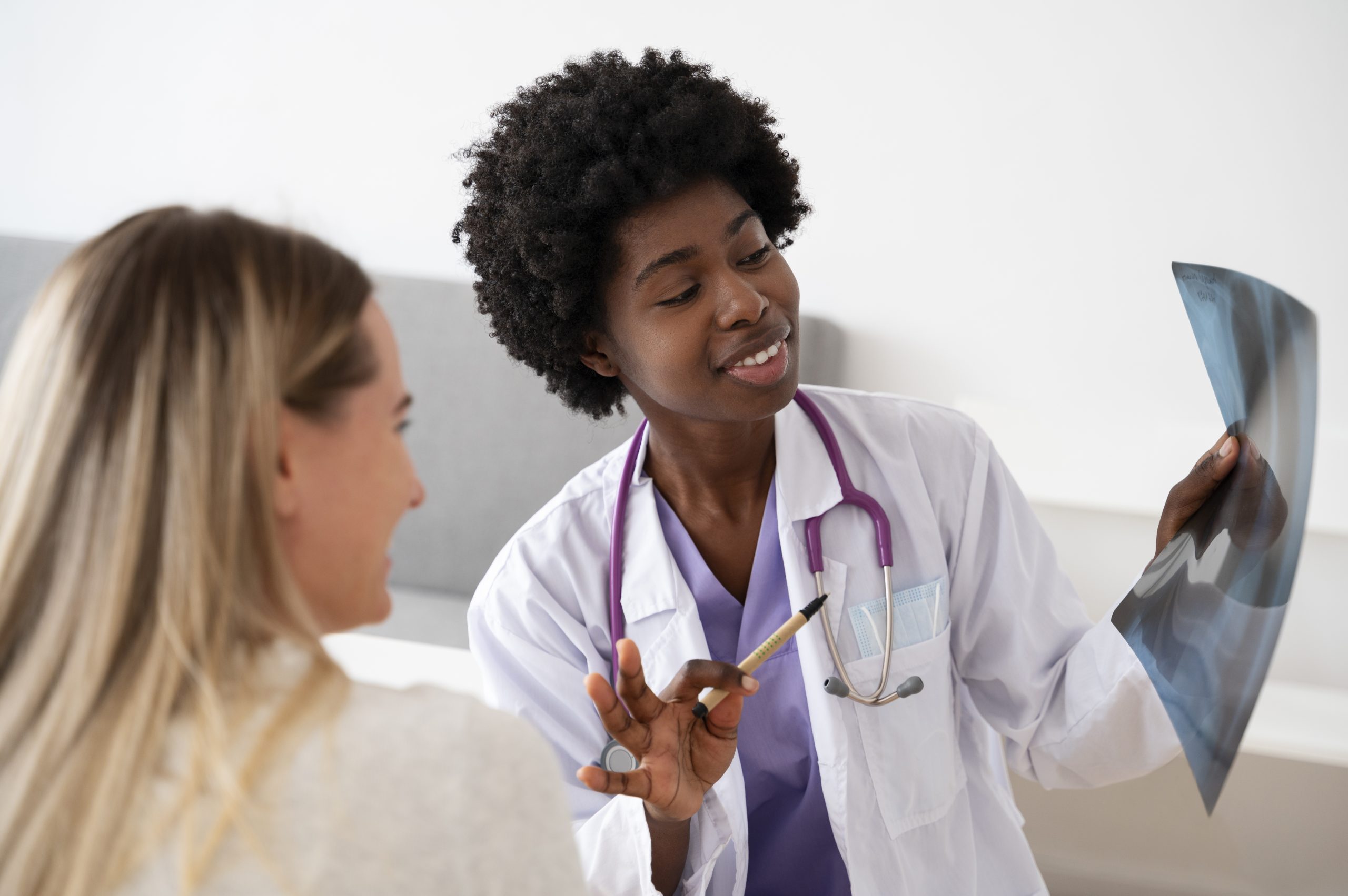 Doctor performing patient check