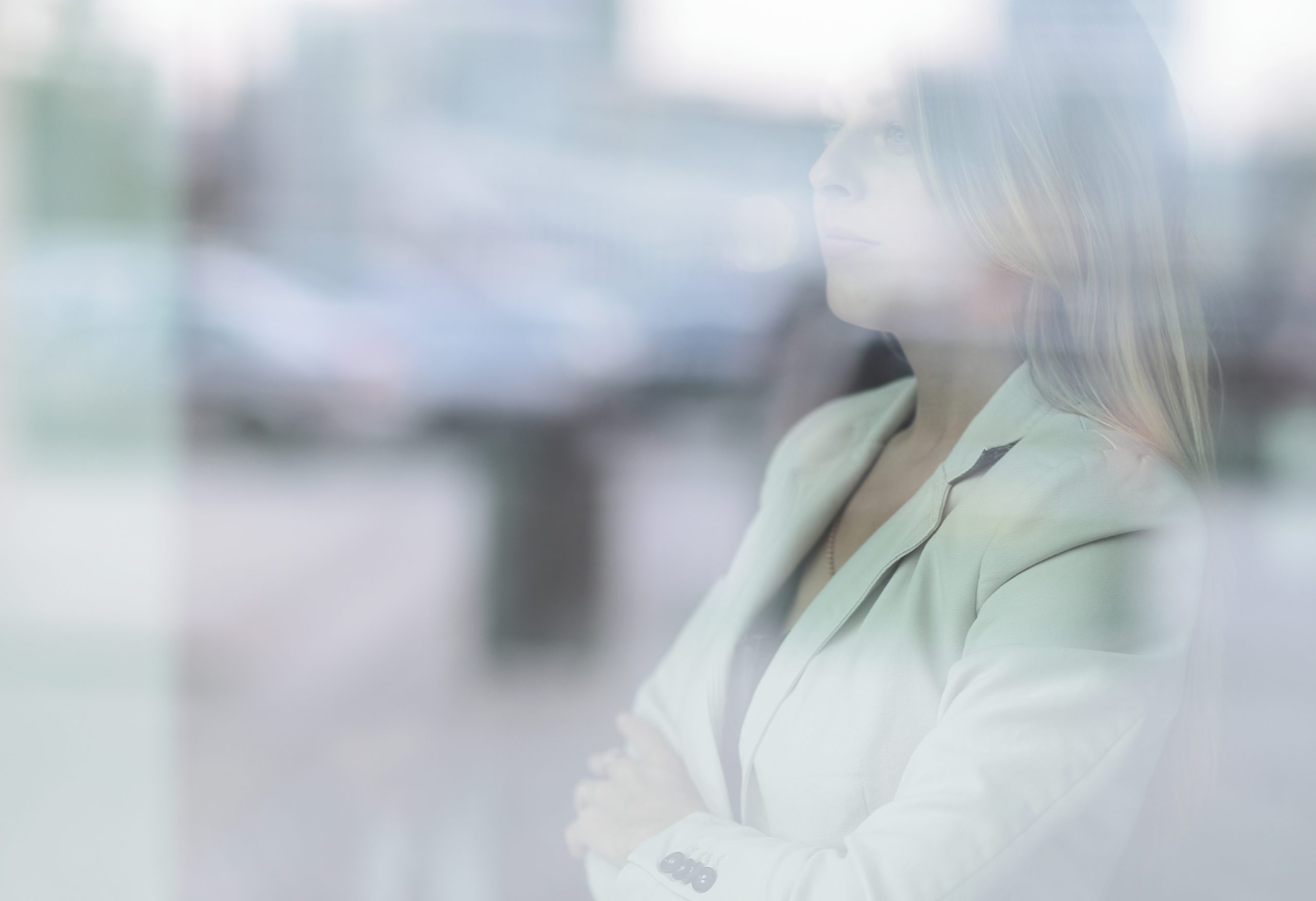 Professional looking toward the future